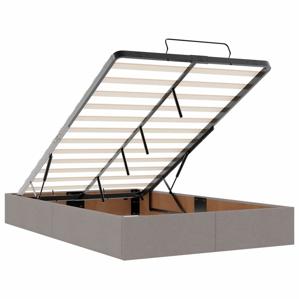 Letto ottomano con materasso Tortora 120 x 190 cm Tessuto 3457477