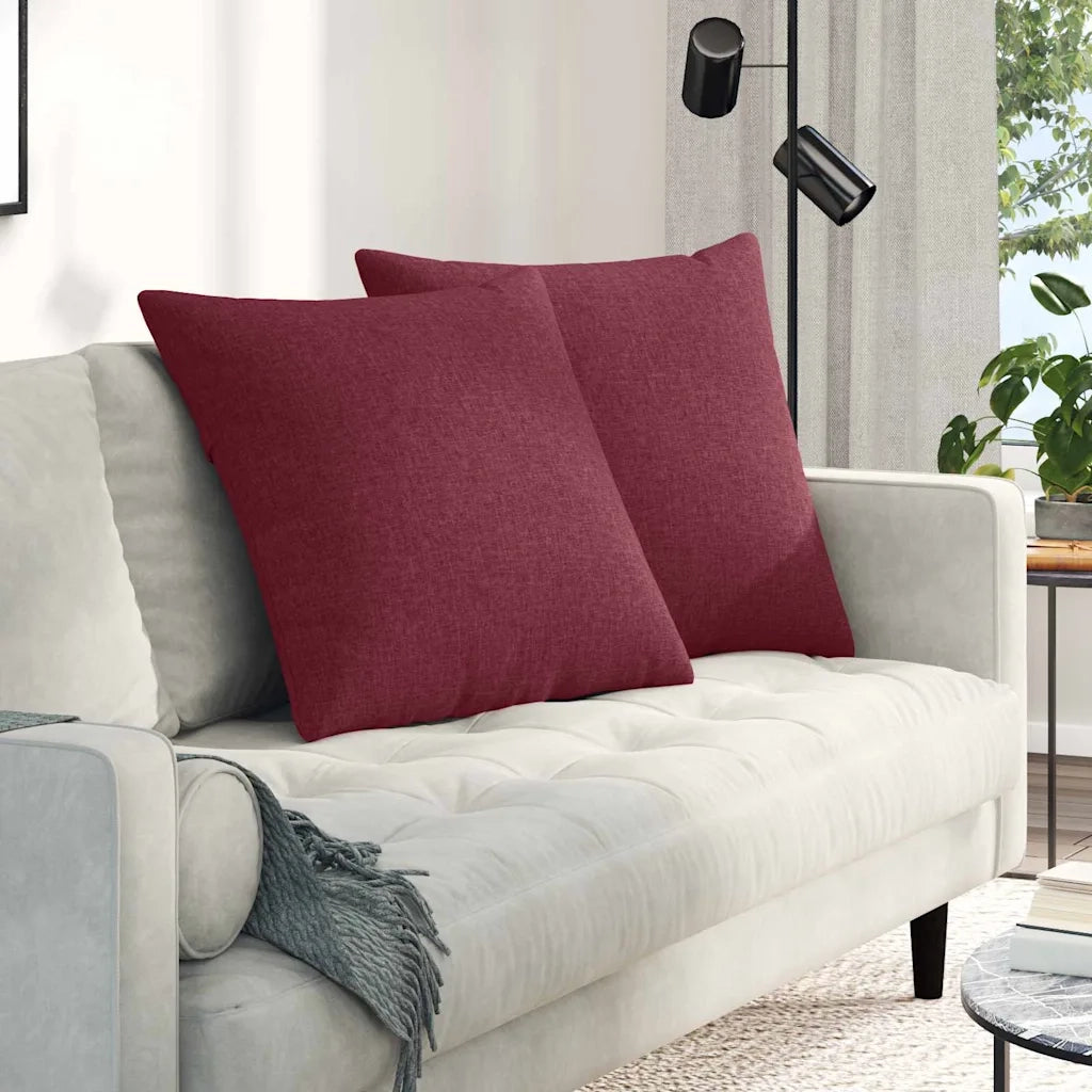 Cuscini da Divano 2 pcs Rosso Vino 60 x 60 cm Tessuto