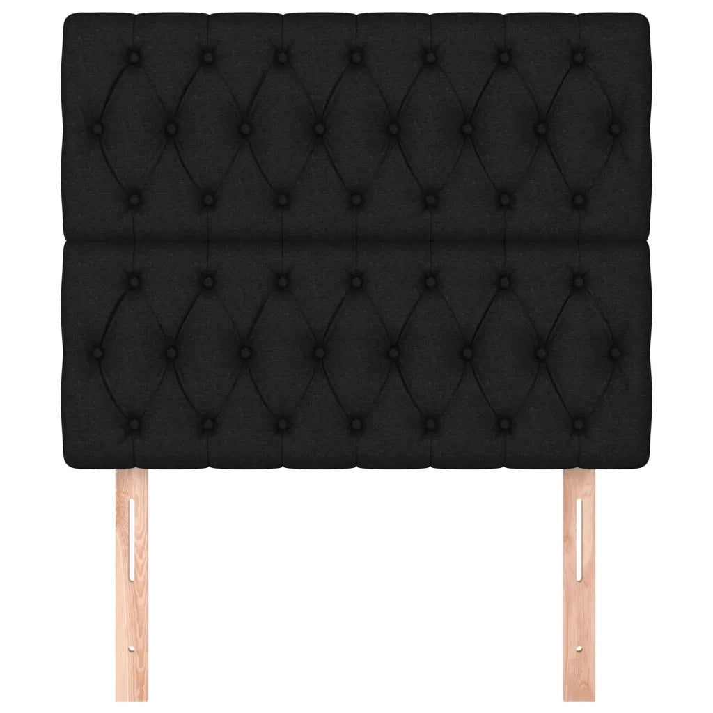 Testiera-Testata-Testiera Decorativa Nera 100x7x118/128 cm Tessuto
