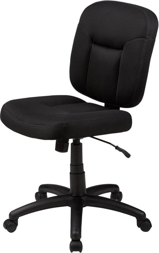 Sedia ergonomico regolabile per ufficio in casa in nero 47x63x88-97,5 cm (BxDxH) con rivestimento in tessuto