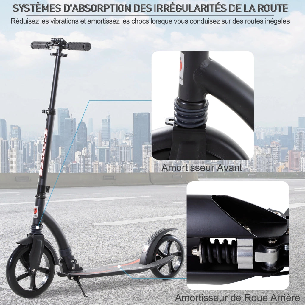 Monopattino pieghevole adulti ¨C zephmum ¨C nero 92.5x37.5x82-97 cm
