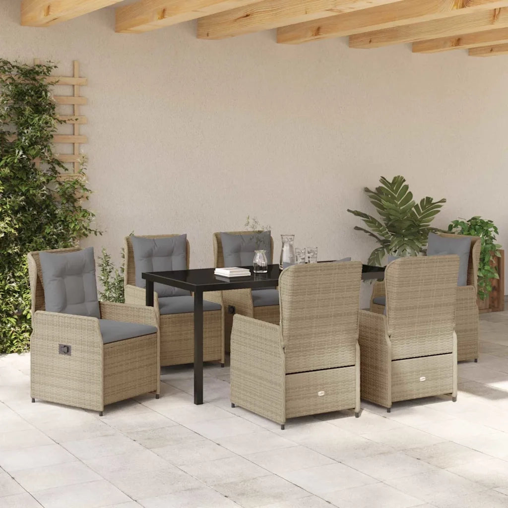 Set da Pranzo per Giardino 7 pcs Beige e Grigio Chiaro 3380964