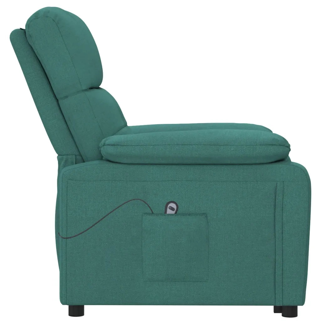 Poltrona Elettrica Reclinabile Verde Scuro in Tessuto