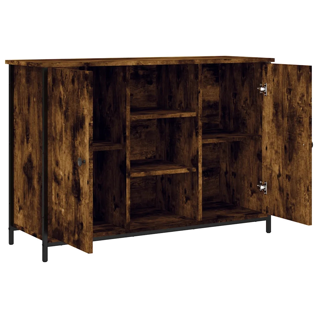 Credenza | Madia | Buffet da pranzo | Armadio da pranzo Rovere Fumo 100x35x70 cm in Legno Multistrato