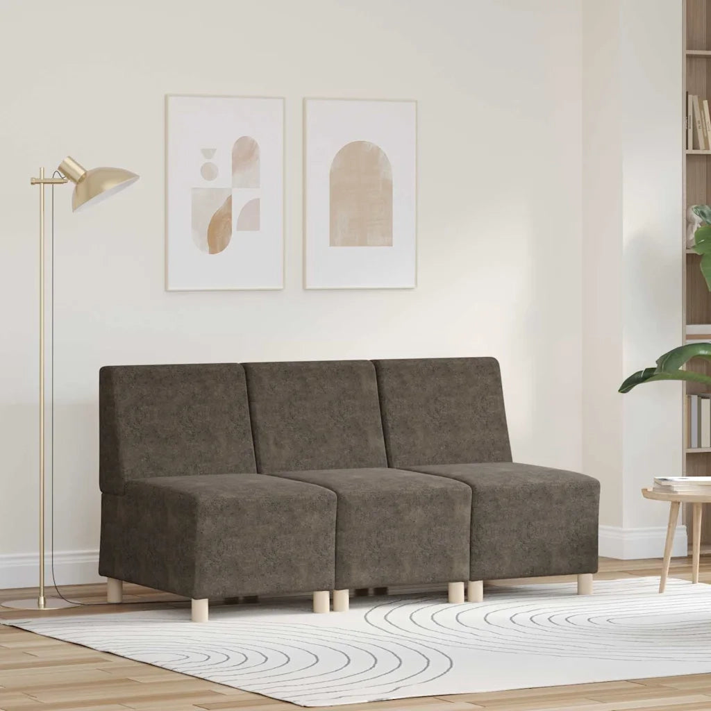 Unità di Divano Modulare Senza Braccioli 3 pcs Grigio scuro 3399834