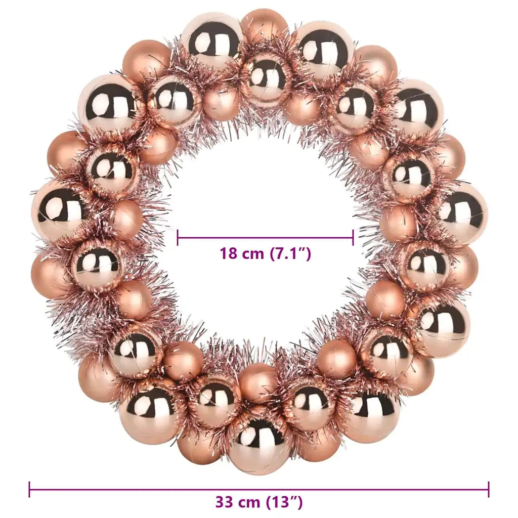 Corone di Palline di Natale 2 pcs Oro rosa 33 x 33 x 7 cm