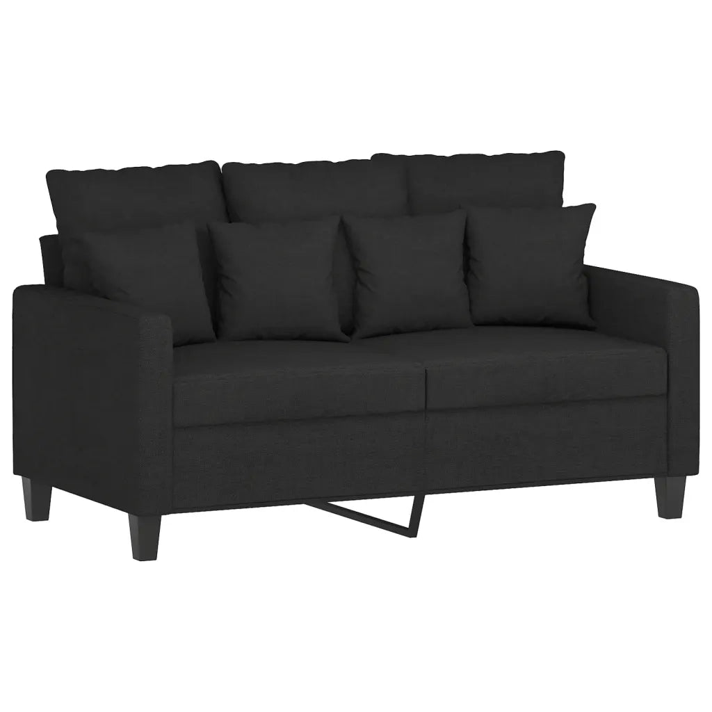 Set di Divani 2 pz con Cuscini Nero in Tessuto 3201668