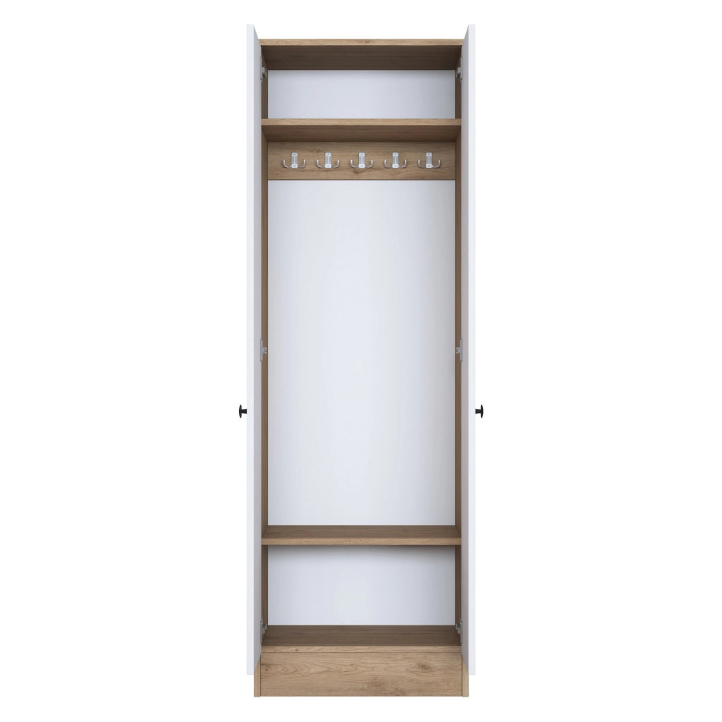 Tursi, Mobile da Ingresso 2 Ripiani, 60x38x183h cm Bianco