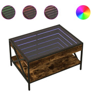 Tavolino da salotto | Tavolino da caff¨¨ | Tavolino da Soggiorno con LED Infinity Rovere Fumo 70x50x38 cm