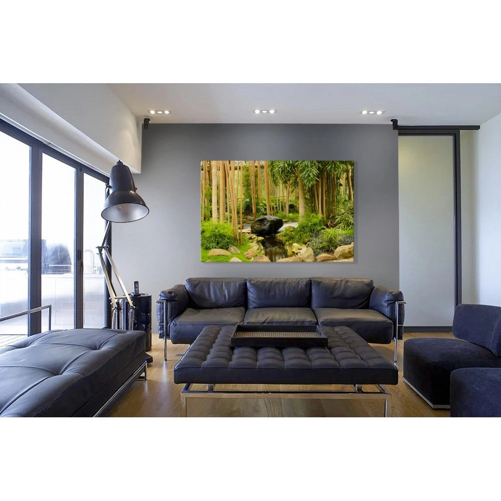 Giardino Zen di rilassamento - Quadro Canvas su telaio in legno Misura: 140x100 cm
