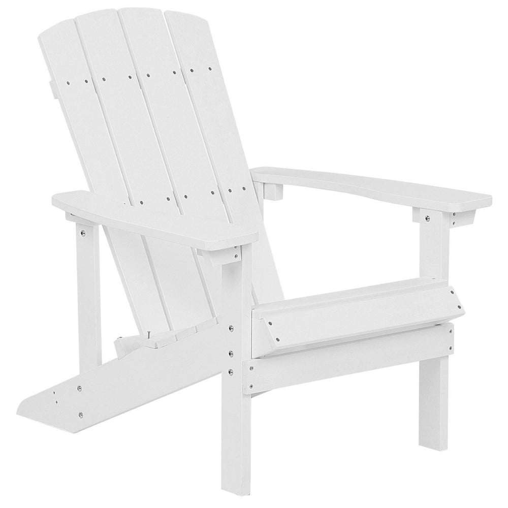 Sedia da giardino in plastica bianca in legno con poggiapiedi resistente agli agenti atmosferici in stile moderno