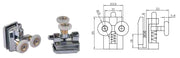 Coppia Cuscinetti Doppia Ruota Attacco Superiore Metallo Cromato Box Doccia – Ø20 mm – Foro 9 mm