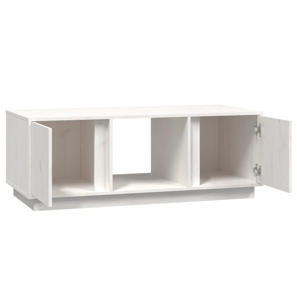 Tavolino da salotto | Tavolino da caff¨¨ | Tavolino da Soggiorno Bianco 110x50x40 cm Legno Massello di Pino