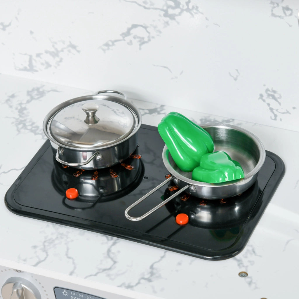 Casetta in Legno per Bambini con Cucina e Accessori ¨C zephmum ¨C Grigio Bianco
