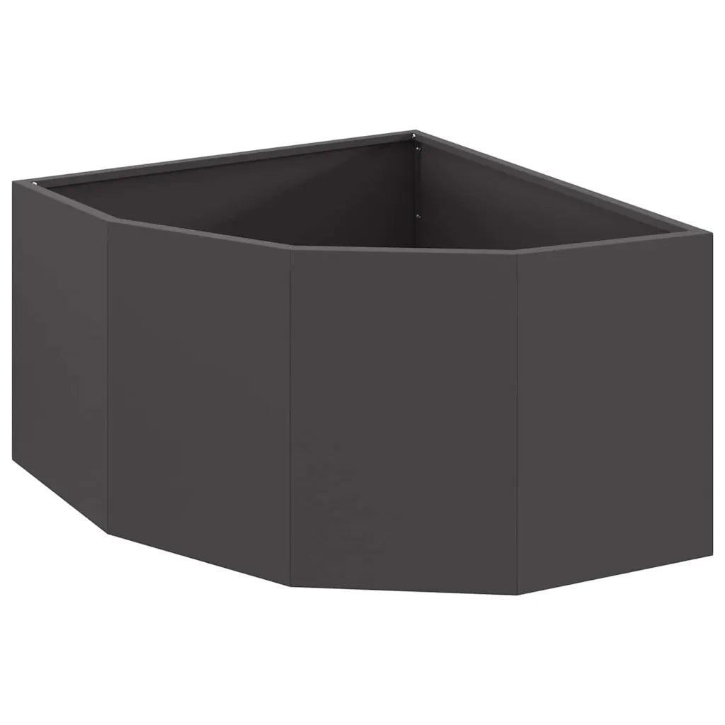 Fioriere | Cassetta per fiori | Vaso d'angolo Nero 60 x 60 x 35 cm Acciaio