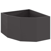 Fioriere | Cassetta per fiori | Vaso d'angolo Nero 60 x 60 x 35 cm Acciaio