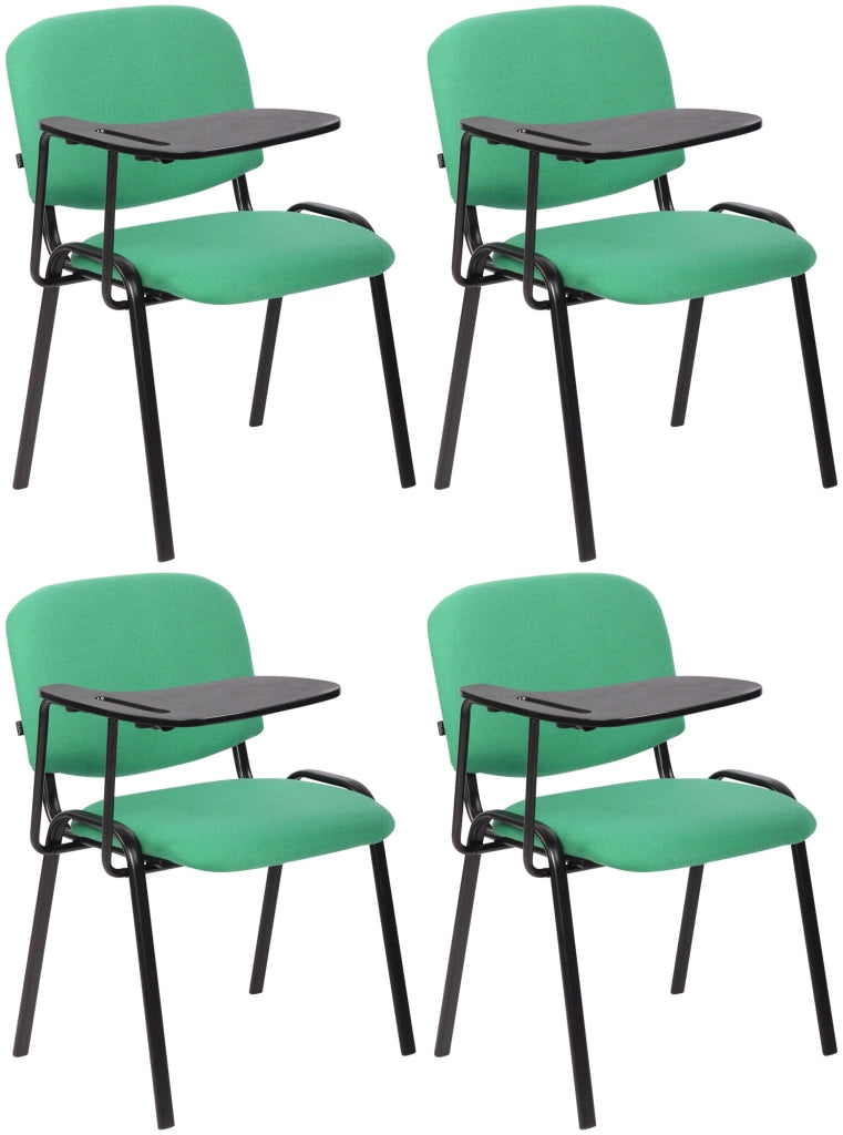 Set di 4 sedie Ken in tessuto con tavolo pieghevole verde