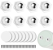 Pacco di 8 ruote per mobili, piccole ruote a sfera, mini ruote per elettrodomestici, ruote a sfera girevoli, ruote per mobili, elettrodomestici, elettrodomestici e cassetti extra resistenti con adesivo selflocking.