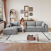 Divano Cloud 340 cm in Tessuto a Coste ¨C MINIMAL ¨C Grigio Scuro, Imbottito, Senza Montaggio
