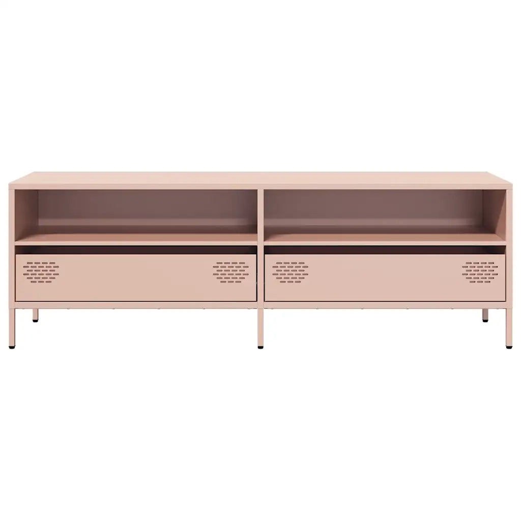 Mobile TV Rosa 135x39x43,5 cm in Acciaio Laminato a Freddo 851335
