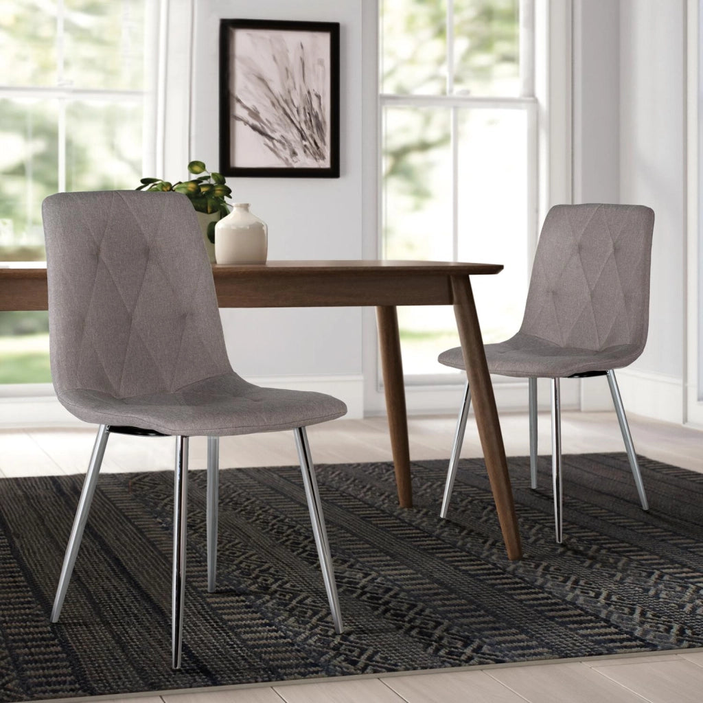 Set di 4 sedie con schienale e sedile imbottiti di colore grigio