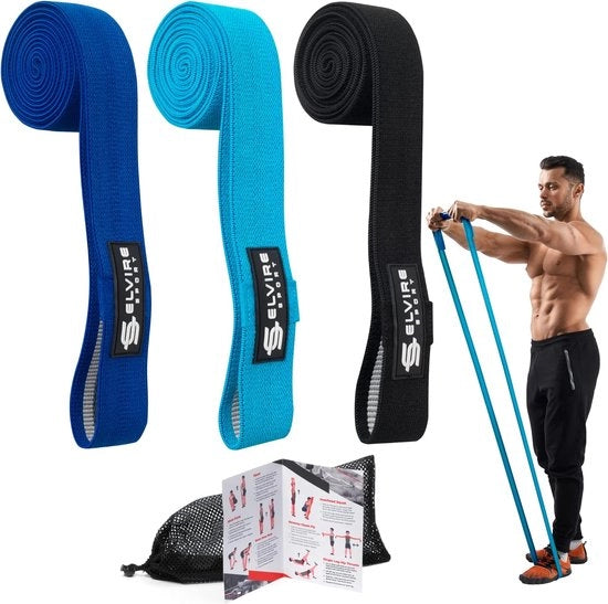 Set di cinture di allenamento (confezione da 3 pezzi) - cinture di allenamento per glutei, cosce e gambe | cinture di allenamento per yoga, pilates, crossfit | uomini e donne