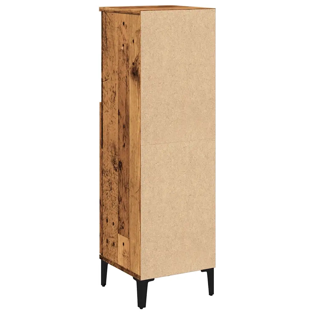 Armadietto da Bagno Legno Antico 30x30x100 cm in Truciolato