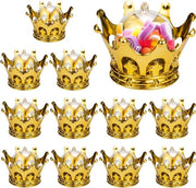 12 pezzi di plastica scatola per dolci forma a corona con 12 mini chiavi per bottiglie di dolci