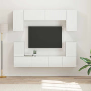 Set mobile TV 5 pcs Bianco Lucido Legno multistrato