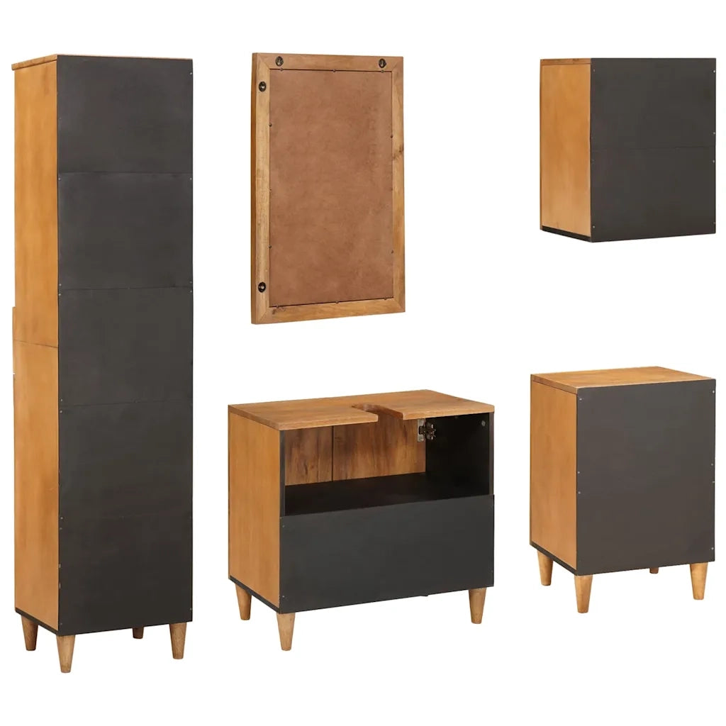 Set di mobili per il bagno 5 pcs Marrone Legno multistrato 3310069
