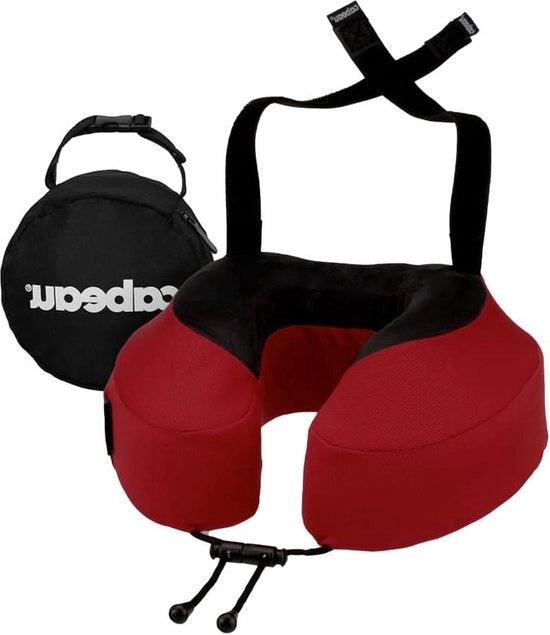 Cuscino di volo con cinturino - supporto per testa - imbottitura in schiuma di poliuretano - rivestimento in tessuto a rapida assorbimento - asciuga velocemente, cuscino di volo con supporto per testa