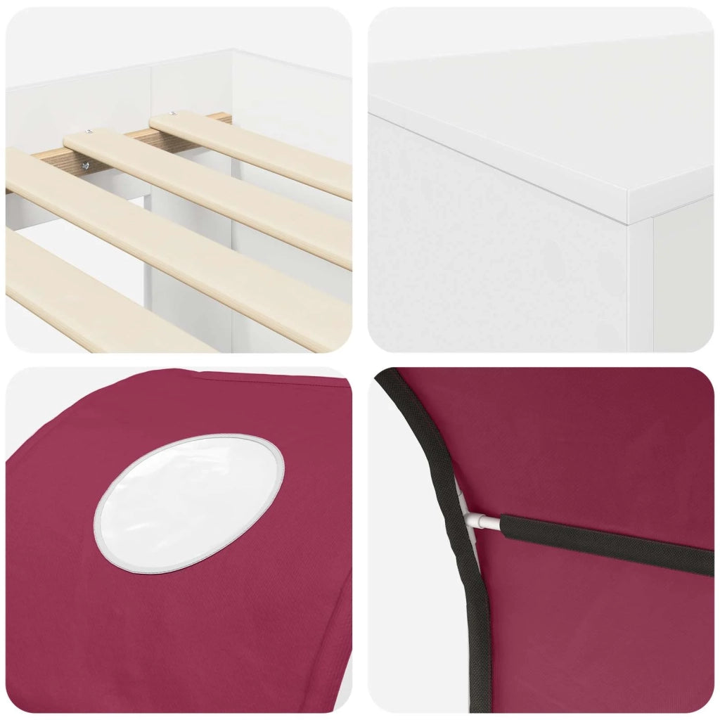 Letto con Tunnel 4 pcs Rovere Artigianale e Rosso 3423513