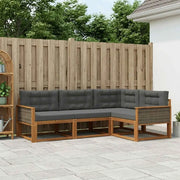 Set di divani da esterno con cuscino 4 pcs Naturale e Antracite