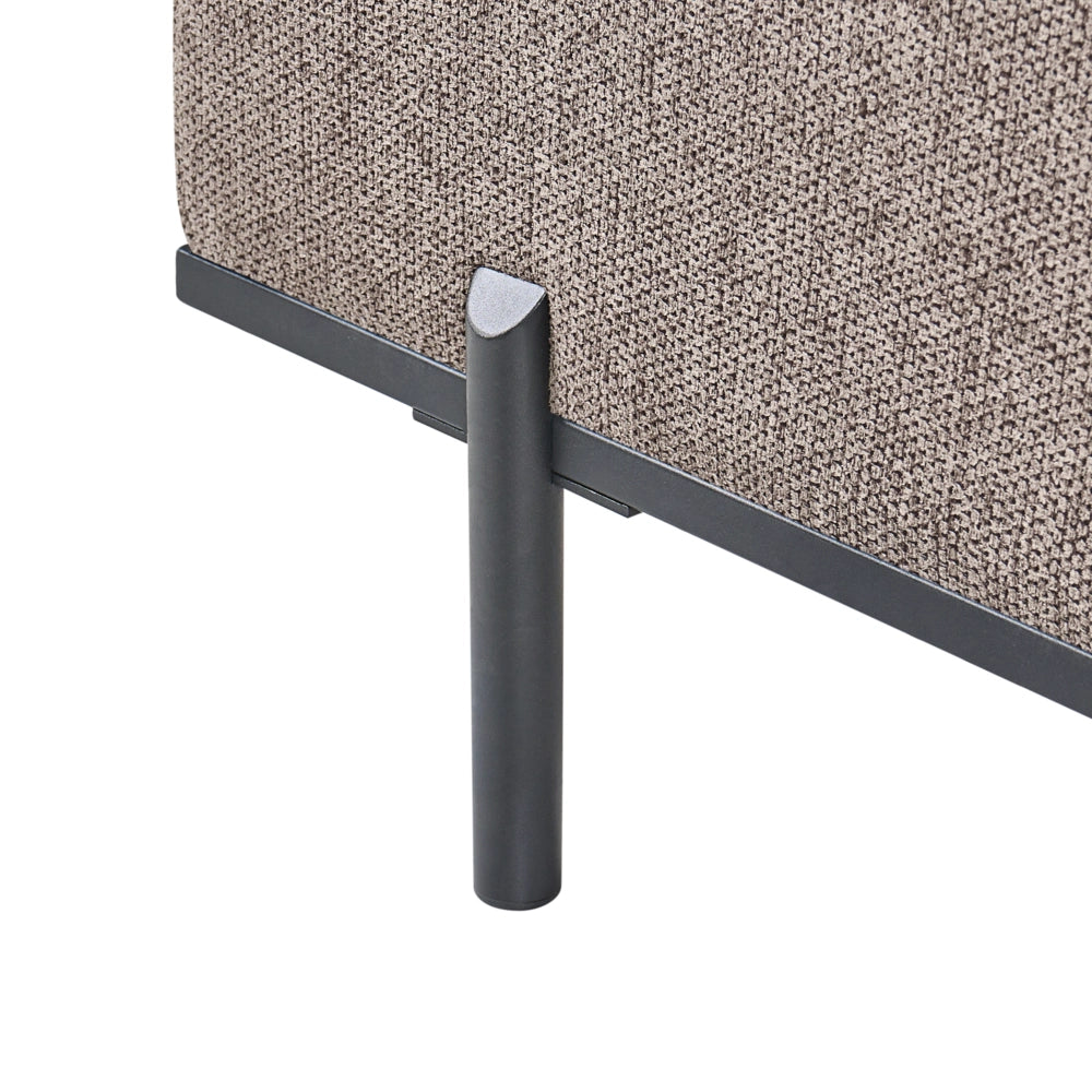 Chaise Lounge a destra marrone in finto lino Stile minimalista Gambe in metallo Chaise da salotto