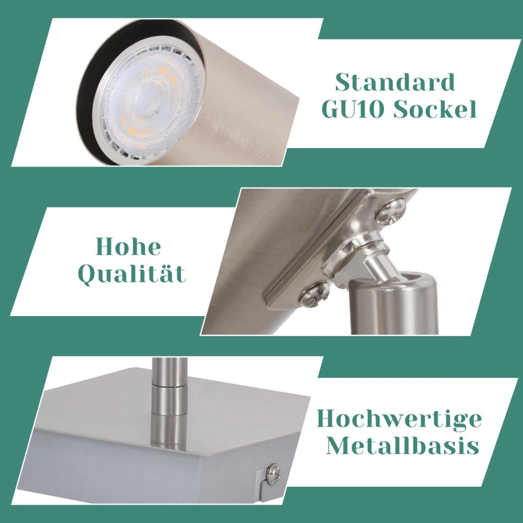 ZMH Faretto da Soffitto 1 Pezzo Nichelato Orientabile 330° GU10 per Corridoio Senza Lampadina