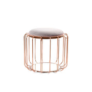 Tavolino e Pouf 2 in 1 Comfortable in Velluto Lilla e Oro Rosa