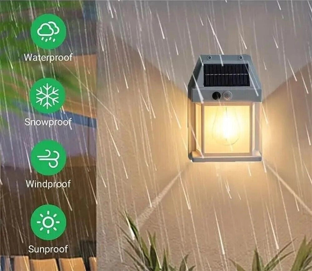 Faretto solare lampada applique 1W da esterno sensore movimento luce calda 600LM BK-888 - ZENCOCCO