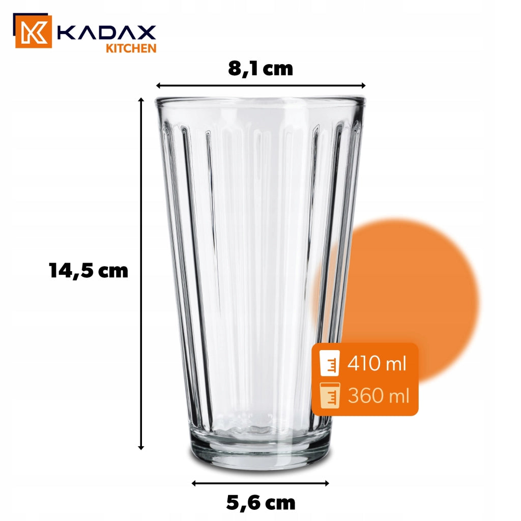 Bicchiere KADAX per bevande, succhi, acqua, bicchiere letterario, alto, 360 ml