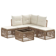 Set Divano da Giardino 6 pcs Beige polyrattan 3434229