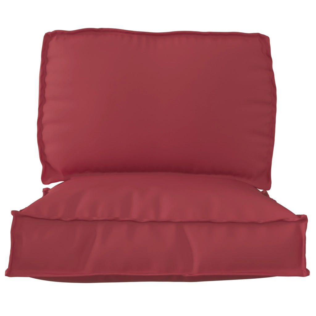 vidaXL Set di Cuscini per Pallet 2 pcs Rosso vino 70 x 70 x 12 cm