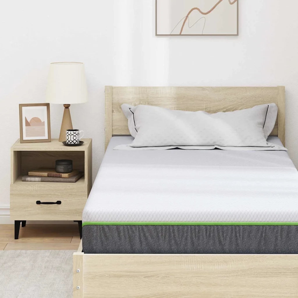 Materasso-Materasso per letto Bianco e Grigio 90 x 190 cm Tessuto Jacquard 633647
