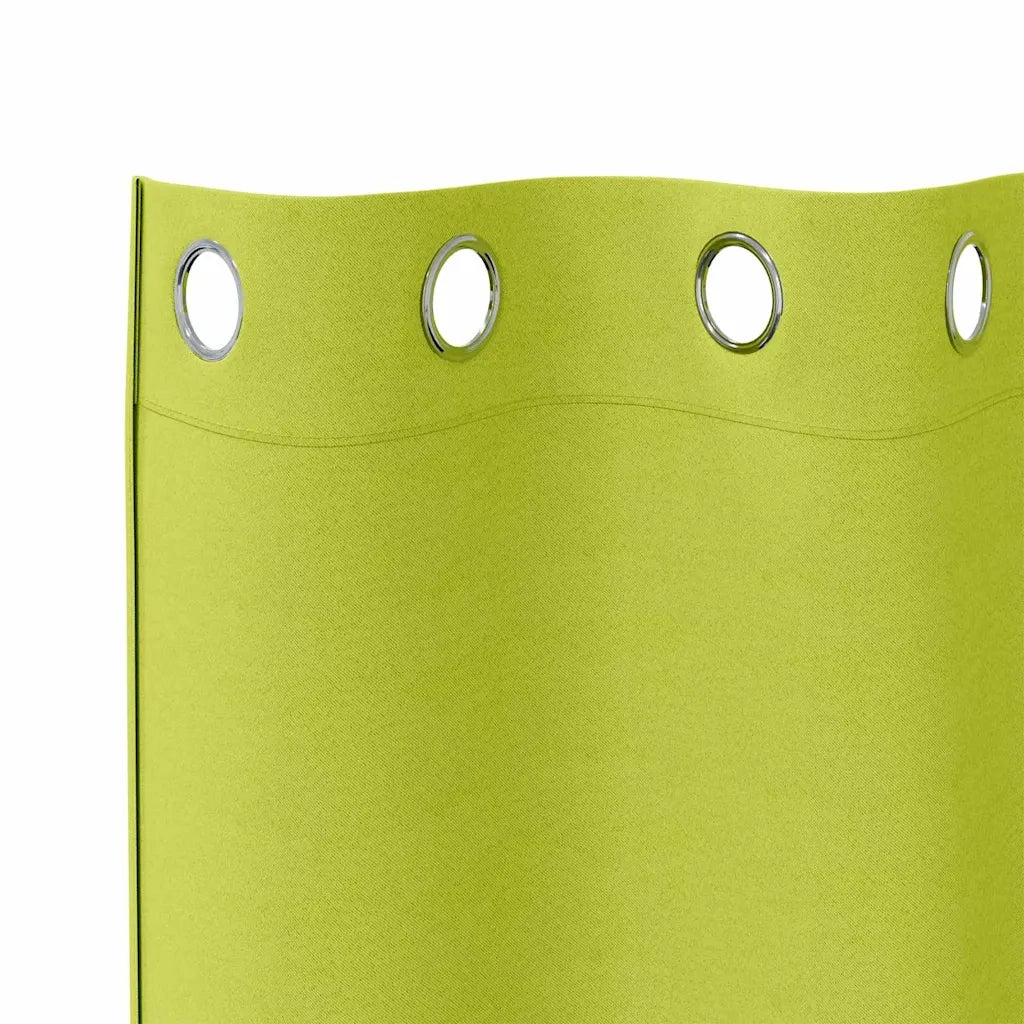 Tende Blackout con Anelli 2 pz Verde 245 x 140 cm Poliestere 4107391