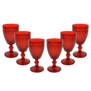 MA MAISON SET 6 CALICI KING IN VETRO LAVORATO NATALIZI PER VINO 350 ML ASSORTITI