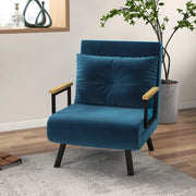 POLTRONA Letto reclinabile 63x73x81 cm Poliestere Blu con cuscino