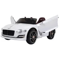 Macchina Elettrica per Bambini Bentley GT 6V, con Doppi Motori, Auto Elettrica per Bambini con Telecomando, Clacson, Suoni, Fari e 2 Portiere Apribili, 2.5-5 km/h, per 3-5 Anni, Bianco