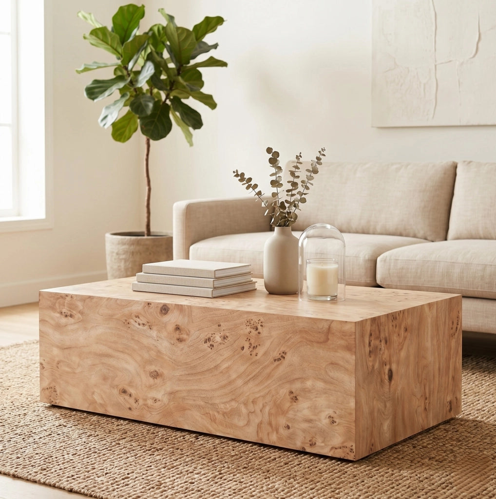 Tavolino da caffè minimalista in MDF effetto legno