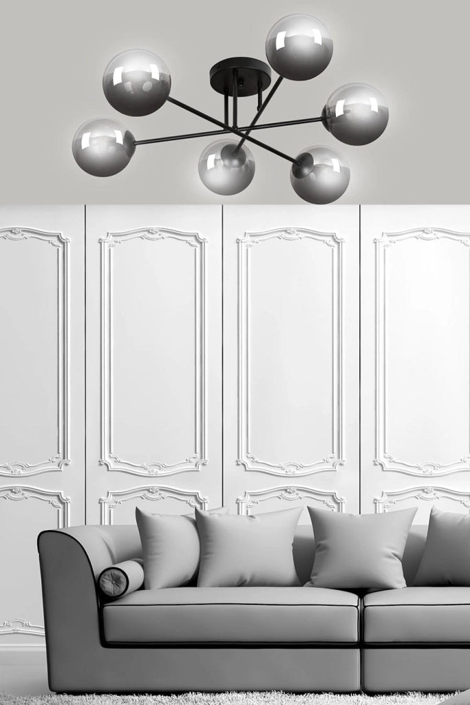 Lampadario Emibig Brendi 6xE14 nero/grafite 93cm IP20