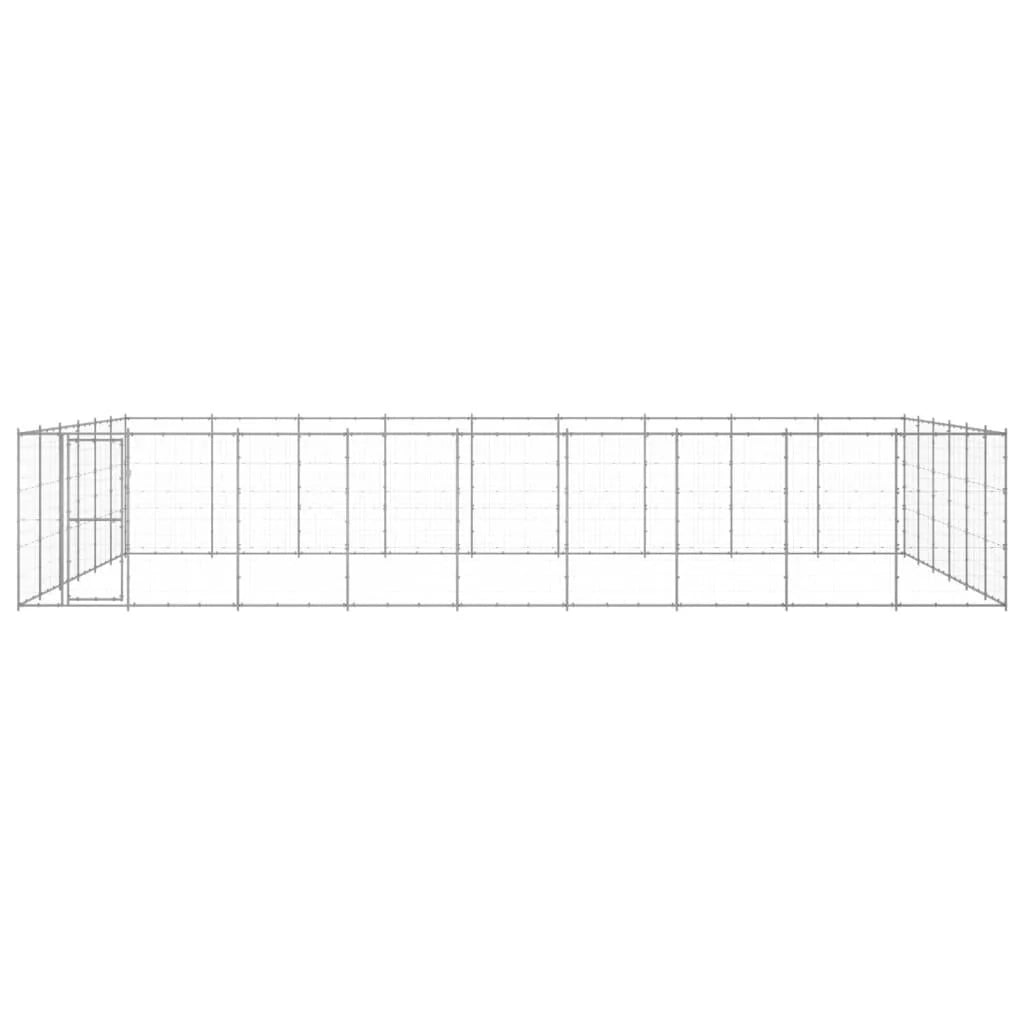 Cuccia da esterno gabbia recinto per animali box esterno per cani in acciaio zincato 65,34 m² 02_0000426
