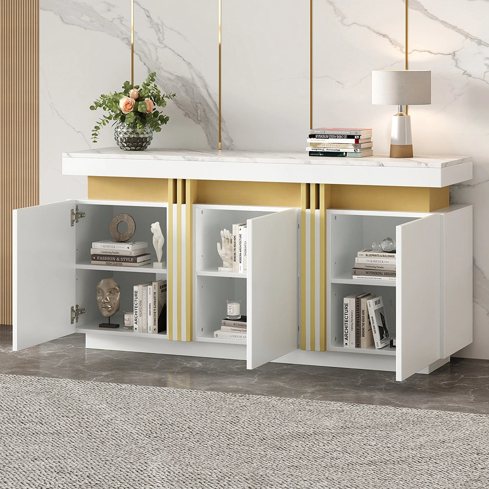 Buffet - Xylo - 3porte bianco platino 140x38x70cm