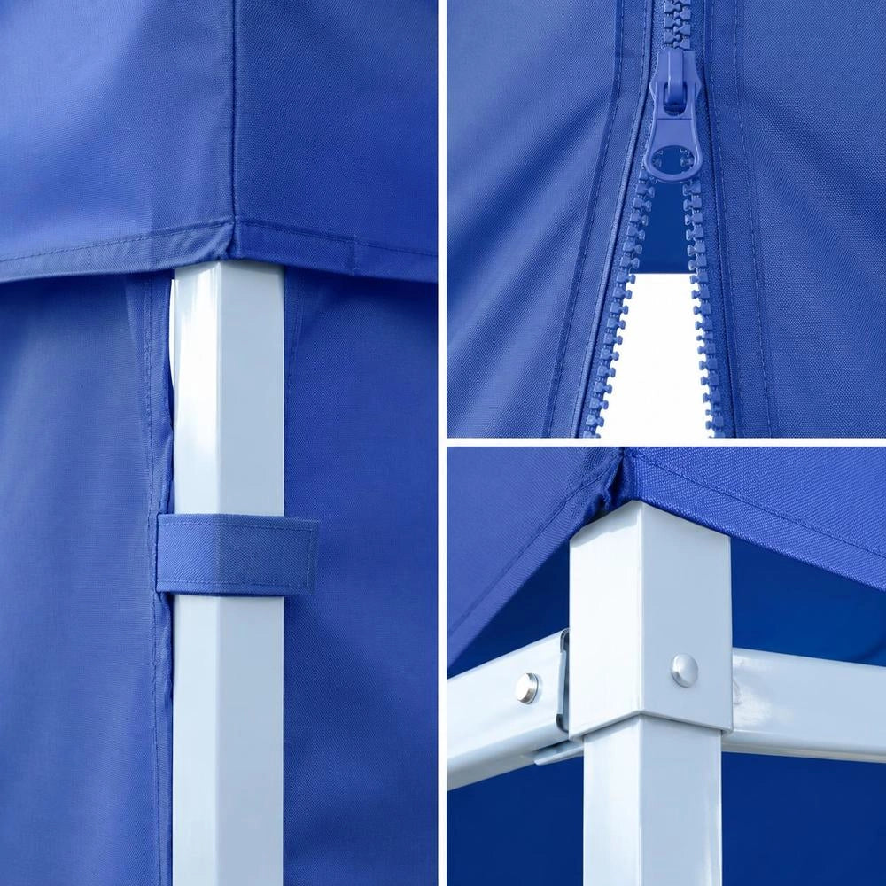 Pop-up Folding Tent With 4 Side Panels, 3x4.5 M, Blue